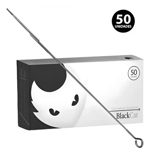 AGULHA SOLDADA ELECTRIC INK BLACK CAT RL ( 50 UNID. )