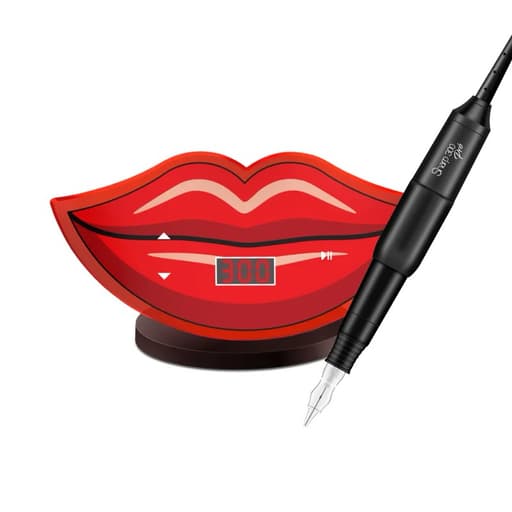 Dermografo Kiss ( boca ) Sharp Dermocamp - Vermelho + Sharp Preta