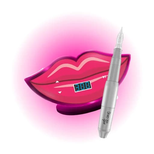 Dermografo Kiss ( boca ) Sharp Dermocamp - Rosa Pink + Sharp Prata