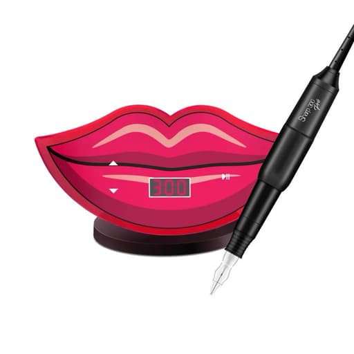 Dermografo Kiss ( boca ) Sharp Dermocamp - Rosa Pink + Sharp Preta